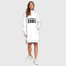 Женское худи-платье На Земле с 1981 цвета белый — фото 2