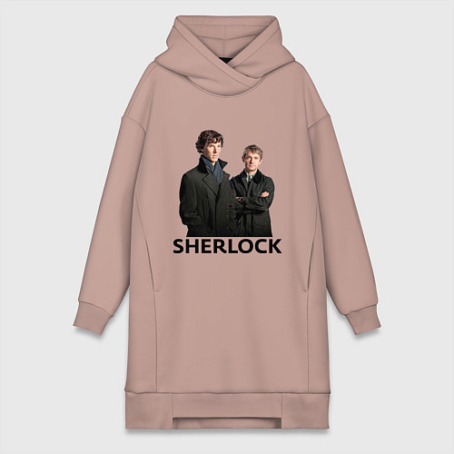 Женская толстовка-платье Sherlock / Пыльно-розовый – фото 1