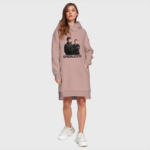 Женская толстовка-платье Sherlock / Пыльно-розовый – фото 4