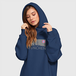 Женское худи-платье Bayern Munchen - Munchen City grey 2022, цвет: тёмно-синий — фото 2