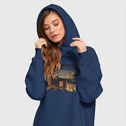 Женское худи-платье Pink Floyd: Animals, цвет: тёмно-синий — фото 2