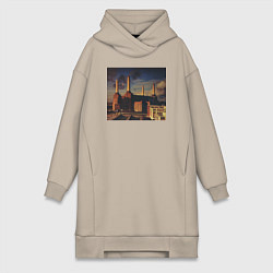 Женское худи-платье Pink Floyd: Animals, цвет: миндальный