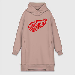 Женское худи-платье Detroit Red Wings: Pavel Datsyuk, цвет: пыльно-розовый