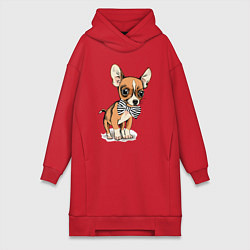 Женская толстовка-платье Чихуахуа с бабочкой
