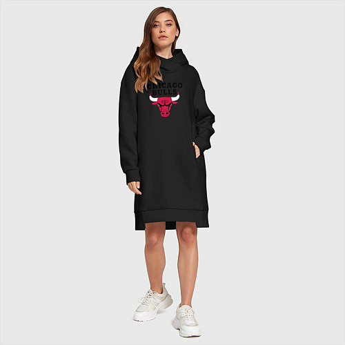 Женская толстовка-платье Chicago Bulls / Черный – фото 4