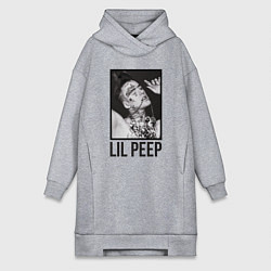 Женское худи-платье Lil Peep: Black Style, цвет: меланж