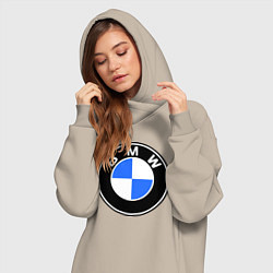 Женское худи-платье Logo BMW, цвет: миндальный — фото 2