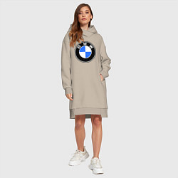 Женское худи-платье Logo BMW, цвет: миндальный — фото 2