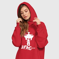 Женское худи-платье 2Pac: All Eyez On Me, цвет: красный — фото 2