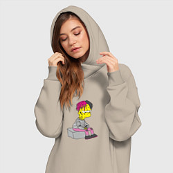 Женское худи-платье Bart: Lil Peep, цвет: миндальный — фото 2