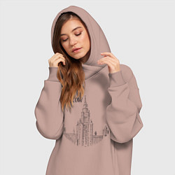 Женское худи-платье Moscow MSU, цвет: пыльно-розовый — фото 2
