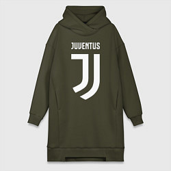 Женское худи-платье FC Juventus цвета хаки — фото 1