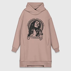Женское худи-платье Bob Marley: Island, цвет: пыльно-розовый