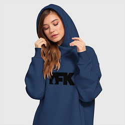 Женское худи-платье TFK: Black Logo, цвет: тёмно-синий — фото 2