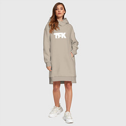 Женское худи-платье TFK: White Logo, цвет: миндальный — фото 2