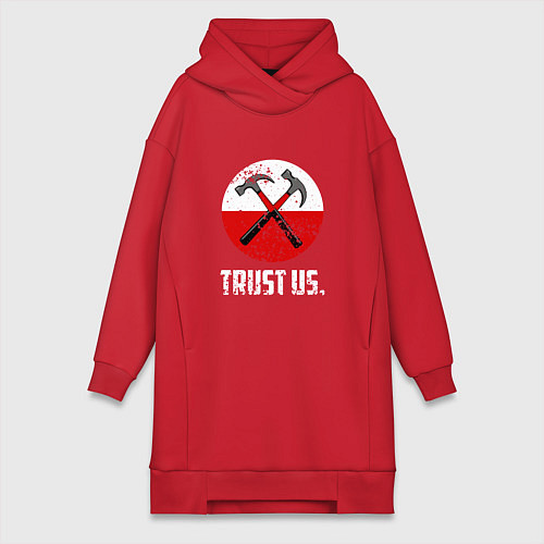 Женская толстовка-платье Trust us / Красный – фото 1
