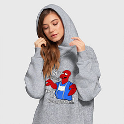 Женское худи-платье Врач по человекам, цвет: меланж — фото 2