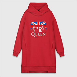 Женское худи-платье Queen UK, цвет: красный