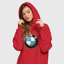 Женское худи-платье BMW, цвет: красный — фото 2
