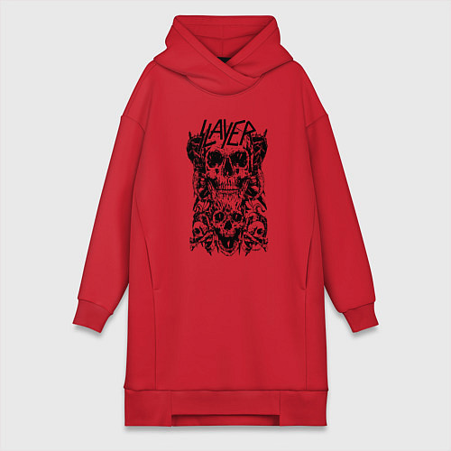 Женская толстовка-платье Slayer Skulls / Красный – фото 1