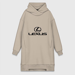 Женское худи-платье Lexus logo, цвет: миндальный