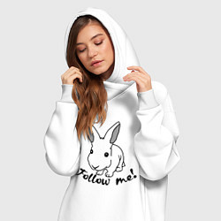 Женское худи-платье Rabbit: follow me, цвет: белый — фото 2