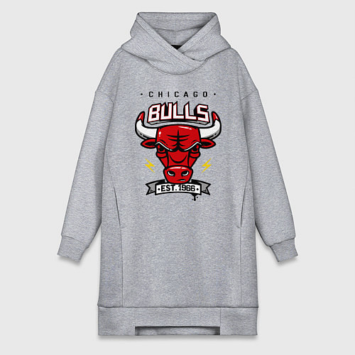 Женская толстовка-платье Chicago Bulls est. 1966 / Меланж – фото 1