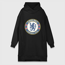 Женское худи-платье Chelsea FC, цвет: черный