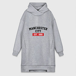 Женское худи-платье FC Manchester City Est. 1880, цвет: меланж