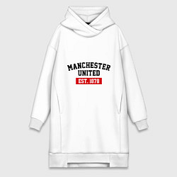 Женское худи-платье FC Manchester United Est. 1878, цвет: белый