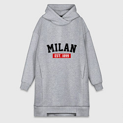 Женское худи-платье FC Milan Est. 1899, цвет: меланж