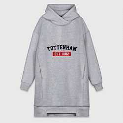 Женское худи-платье FC Tottenham Est. 1882, цвет: меланж