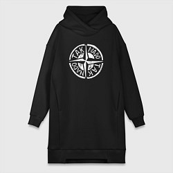 Женское худи-платье Taknado Stone Island, цвет: черный