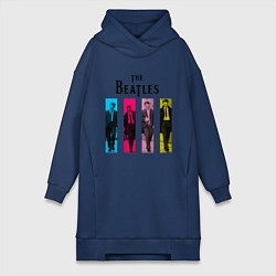 Женское худи-платье Walking Beatles, цвет: тёмно-синий