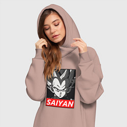 Женское худи-платье SAIYAN OBEY, цвет: пыльно-розовый — фото 2