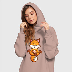 Женское худи-платье Лисиная йога, цвет: пыльно-розовый — фото 2