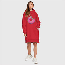 Женское худи-платье Пончик Гомера, цвет: красный — фото 2