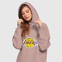 Женское худи-платье LA Lakers, цвет: пыльно-розовый — фото 2