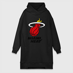 Женское худи-платье Miami Heat-logo, цвет: черный