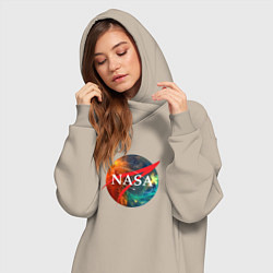 Женское худи-платье NASA: Nebula, цвет: миндальный — фото 2