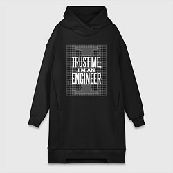 Женское худи-платье I'm an Engineer, цвет: черный