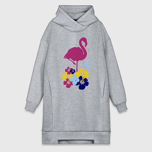Женская толстовка-платье Фиолетовый фламинго / Меланж – фото 1