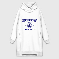 Женское худи-платье MGU Moscow University, цвет: белый