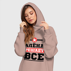 Женское худи-платье Алёна решает все, цвет: пыльно-розовый — фото 2