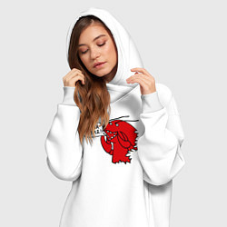 Женское худи-платье Рак: я на мид, цвет: белый — фото 2