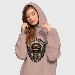 Женское худи-платье Индеец, цвет: пыльно-розовый — фото 2