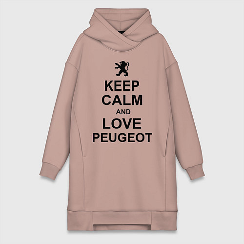 Женская толстовка-платье Keep Calm & Love Peugeot / Пыльно-розовый – фото 1
