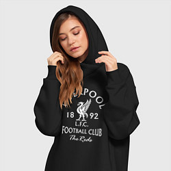 Женское худи-платье Liverpool: Football Club, цвет: черный — фото 2