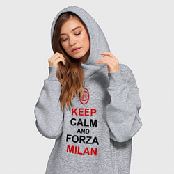 Женское худи-платье Keep Calm & Forza Milan, цвет: меланж — фото 2