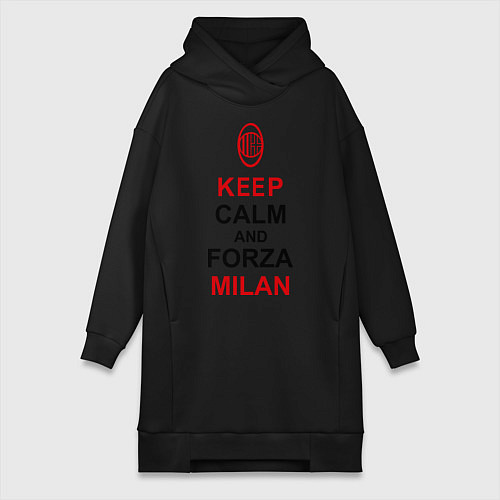 Женская толстовка-платье Keep Calm & Forza Milan / Черный – фото 1